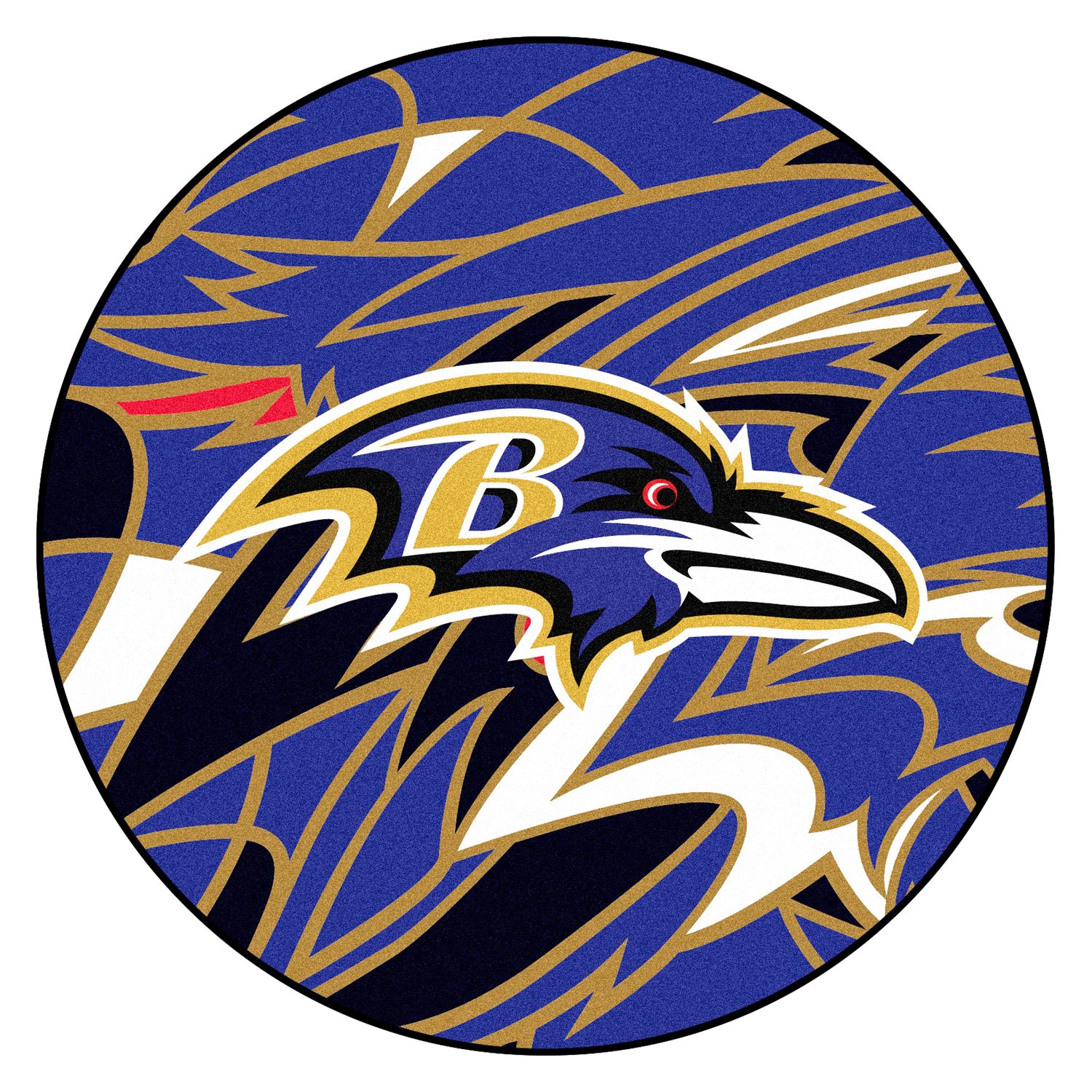 FanMats® 23207 "XFIT" NFL Baltimore Ravens Round Nylon Area Rug with