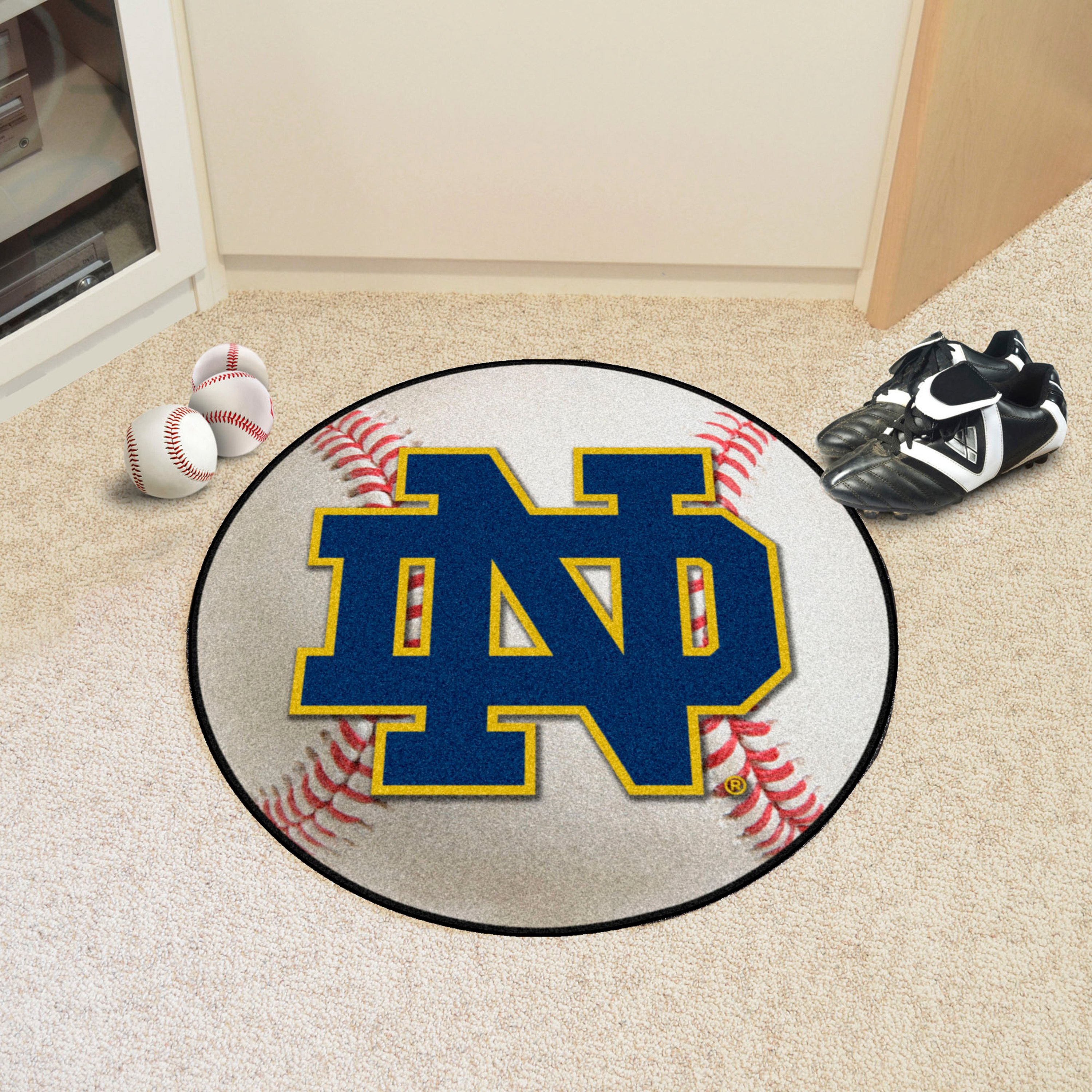FanMats® 4418 - "Baseball" NCAA University of Notre Dame Round Nylon