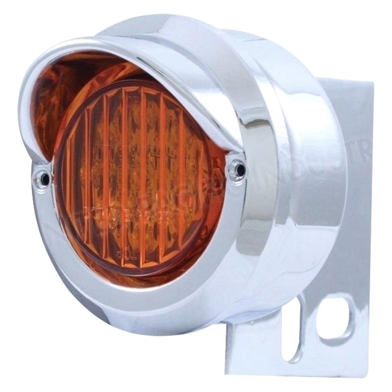 United Pacific 10990 9 LED Mud Flap Hanger End Light w/Grommet Amber LED/Amber Lens 